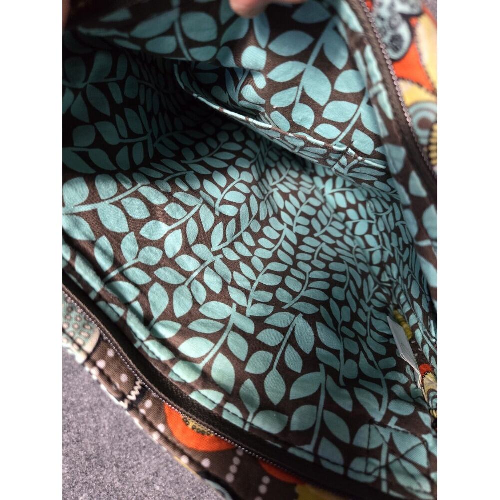 Vera Bradley Bag Orange Yellow Turquoise Messenger Crossbody Floral Purse - Picture 7 of 10